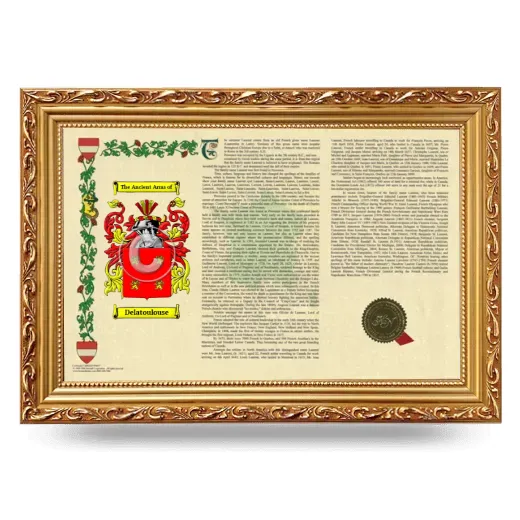 Delatoulouse Armorial Landscape Framed - Gold