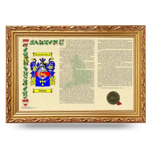 Delauny Armorial Landscape Framed - Gold