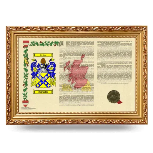 Delrimble Armorial Landscape Framed - Gold