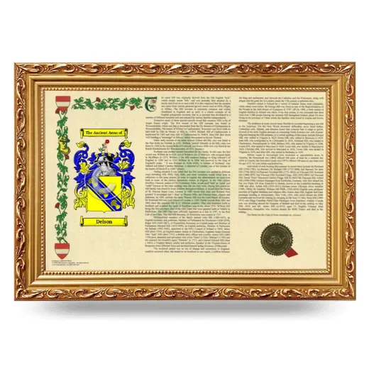 Delson Armorial Landscape Framed - Gold