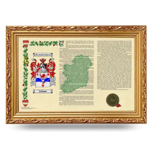 Deluney Armorial Landscape Framed - Gold