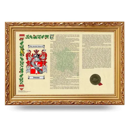 Demmy Armorial Landscape Framed - Gold