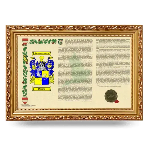 Dendys Armorial Landscape Framed - Gold