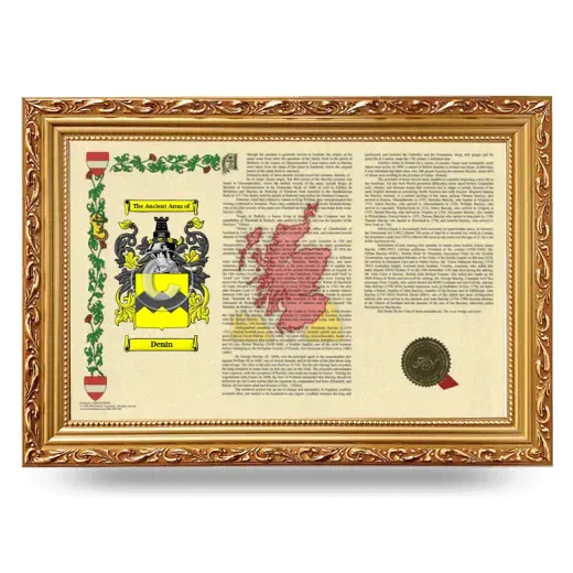 Denin Armorial Landscape Framed - Gold
