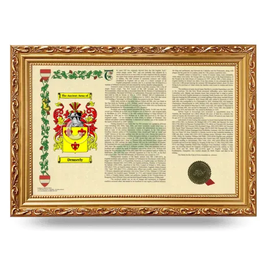 Dennerly Armorial Landscape Framed - Gold