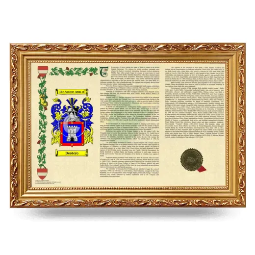 Deotero Armorial Landscape Framed - Gold
