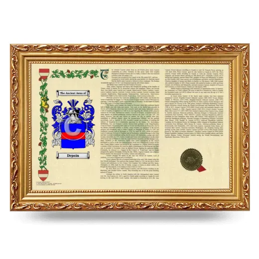 Depain Armorial Landscape Framed - Gold