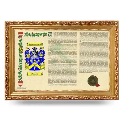 Depaola Armorial Landscape Framed - Gold