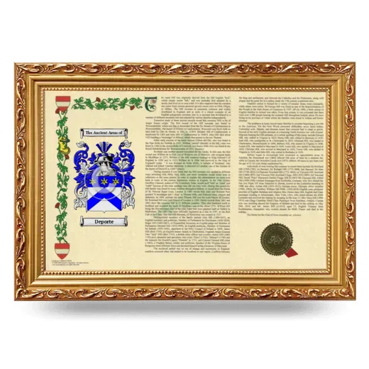Deporte Armorial Landscape Framed - Gold