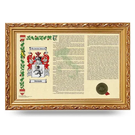 Derenzis Armorial Landscape Framed - Gold