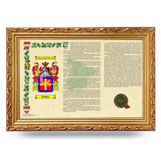 Deribas Armorial Landscape Framed - Gold