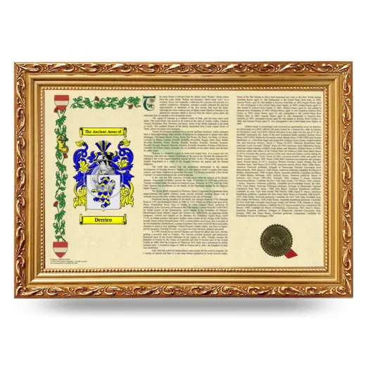 Derrico Armorial Landscape Framed - Gold