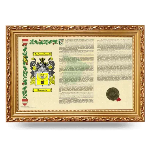 Desegovia Armorial Landscape Framed - Gold