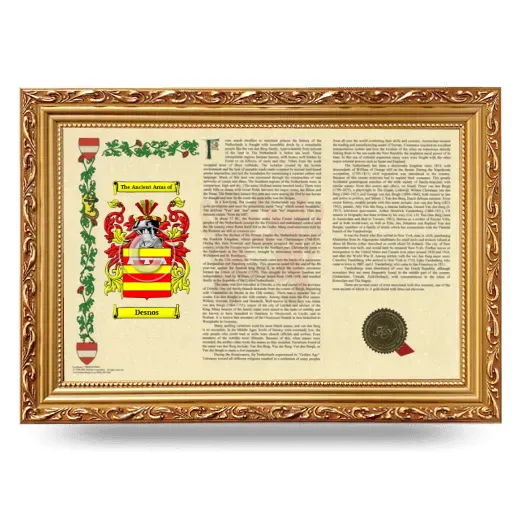 Desnos Armorial Landscape Framed - Gold