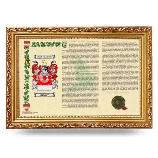 Deveray Armorial Landscape Framed - Gold