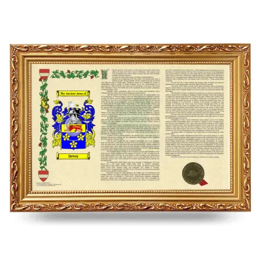 Devey Armorial Landscape Framed - Gold