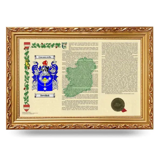 Devolink Armorial Landscape Framed - Gold