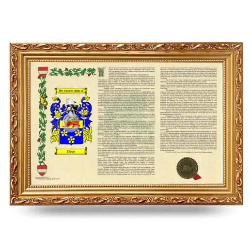 Devy Armorial Landscape Framed - Gold