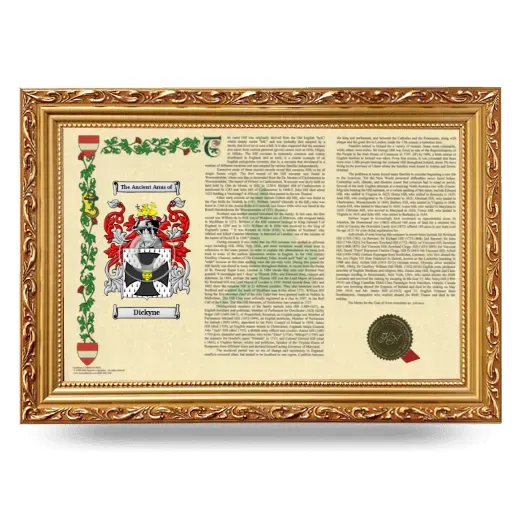Dickyne Armorial Landscape Framed - Gold