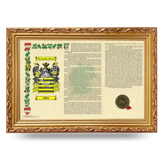 Dillen Armorial Landscape Framed - Gold