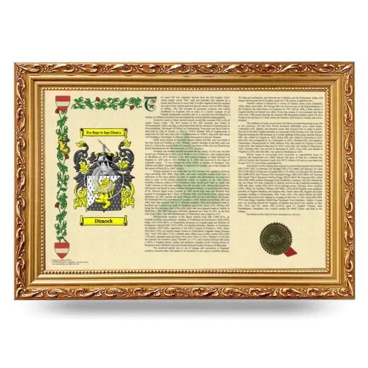 Dimock Armorial Landscape Framed - Gold