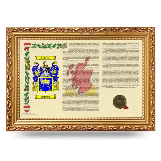 Dingwald Armorial Landscape Framed - Gold