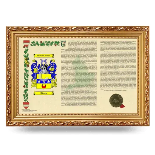 Dirane Armorial Landscape Framed - Gold