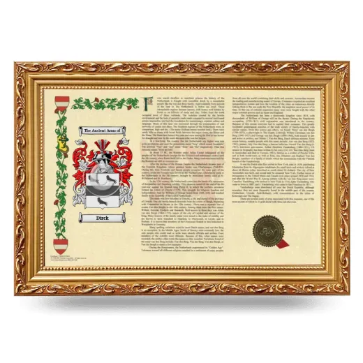 Dirck Armorial Landscape Framed - Gold
