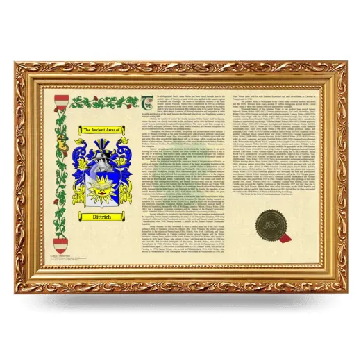 Dittrich Armorial Landscape Framed - Gold