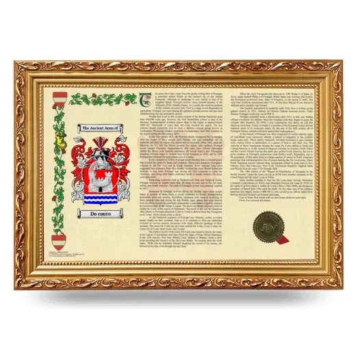 Do couto Armorial Landscape Framed - Gold