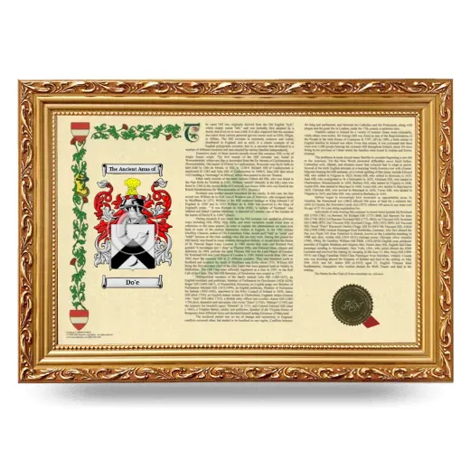 Do'e Armorial Landscape Framed - Gold