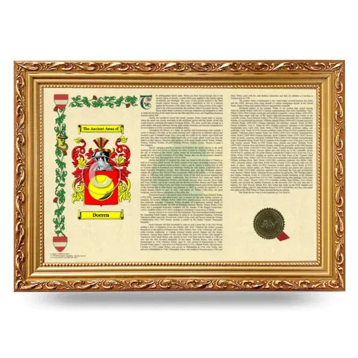 Doeren Armorial Landscape Framed - Gold