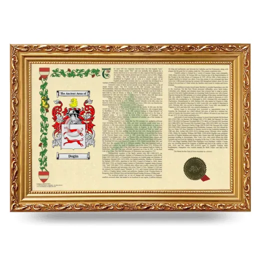 Dogin Armorial Landscape Framed - Gold