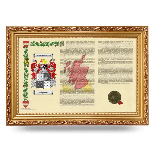 Dolgarner Armorial Landscape Framed - Gold