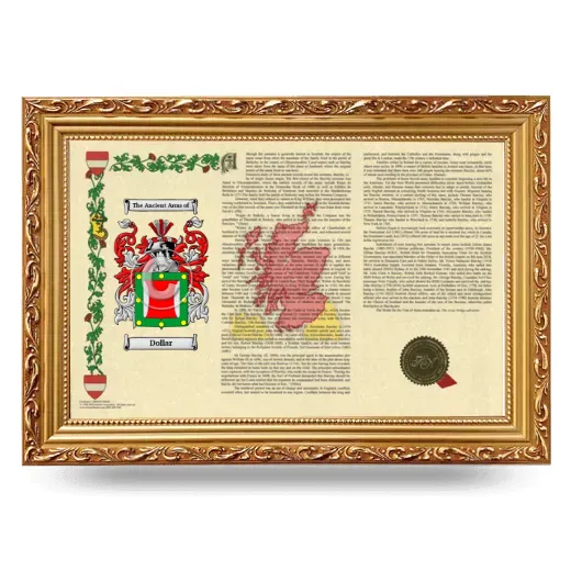 Dollar Armorial Landscape Framed - Gold