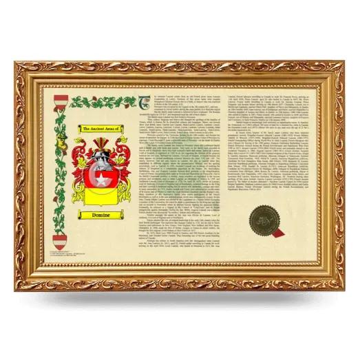 Domine Armorial Landscape Framed - Gold