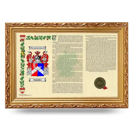 Dominico Armorial Landscape Framed - Gold