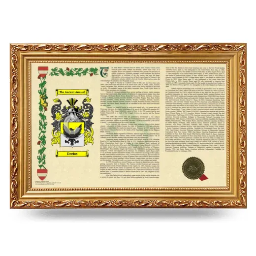 Dorias Armorial Landscape Framed - Gold