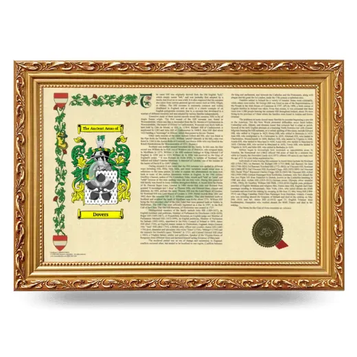 Dovers Armorial Landscape Framed - Gold
