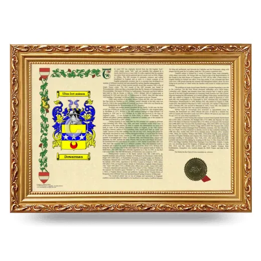 Dowarman Armorial Landscape Framed - Gold