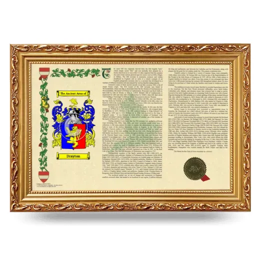 Drayton Armorial Landscape Framed - Gold