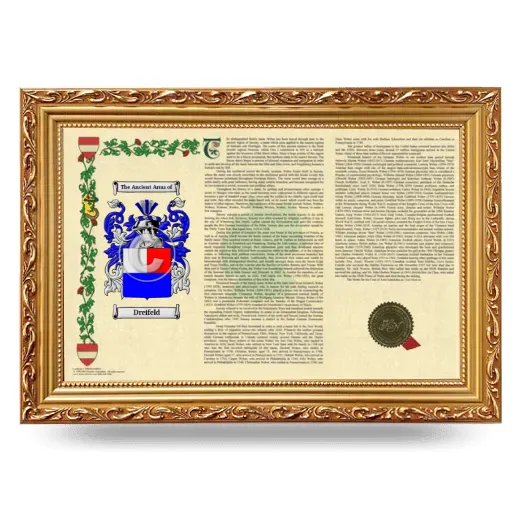 Dreifeld Armorial Landscape Framed - Gold