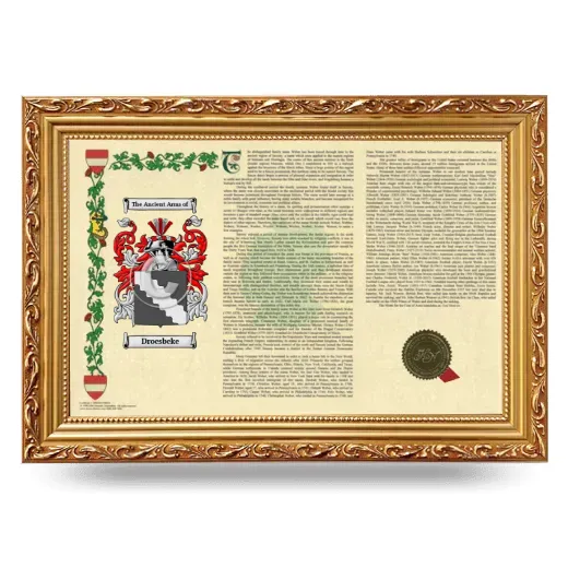 Droesbeke Armorial Landscape Framed - Gold