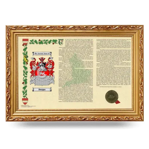 Dropps Armorial Landscape Framed - Gold