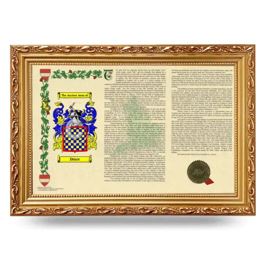 Druce Armorial Landscape Framed - Gold