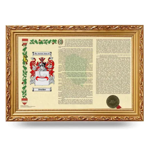 Drucker Armorial Landscape Framed - Gold