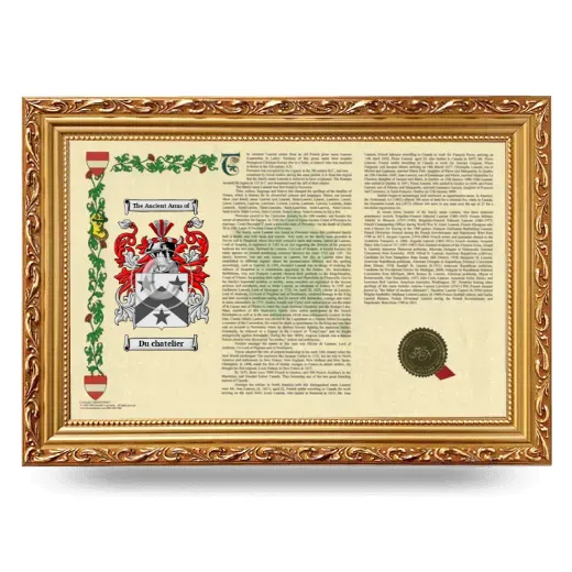 Du chatelier Armorial Landscape Framed - Gold