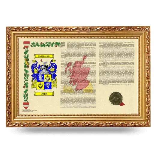 Dugile Armorial Landscape Framed - Gold