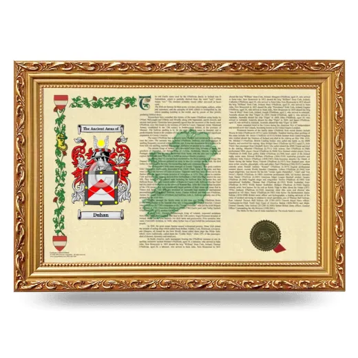 Duhan Armorial Landscape Framed - Gold