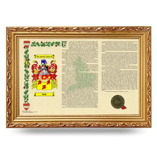 Duk Armorial Landscape Framed - Gold